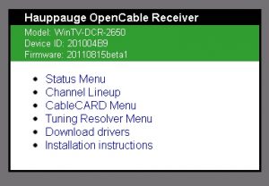 Diagnostic Site Main Menu