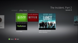 Choose which service you want to use to watch an available episode