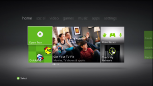 The Xbox Dashboard sports a Metro-styled UI from the start