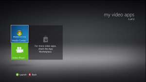 Launch Media Center from My Video Apps in the Video hub