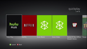 The Quickplay tile in the Home hub offers quick access to your most recently-accessed apps and downloaded games